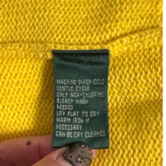 Vintage Ralph Lauren Womens Yellow Turtleneck Sweater Size L - Picture 4 of 7